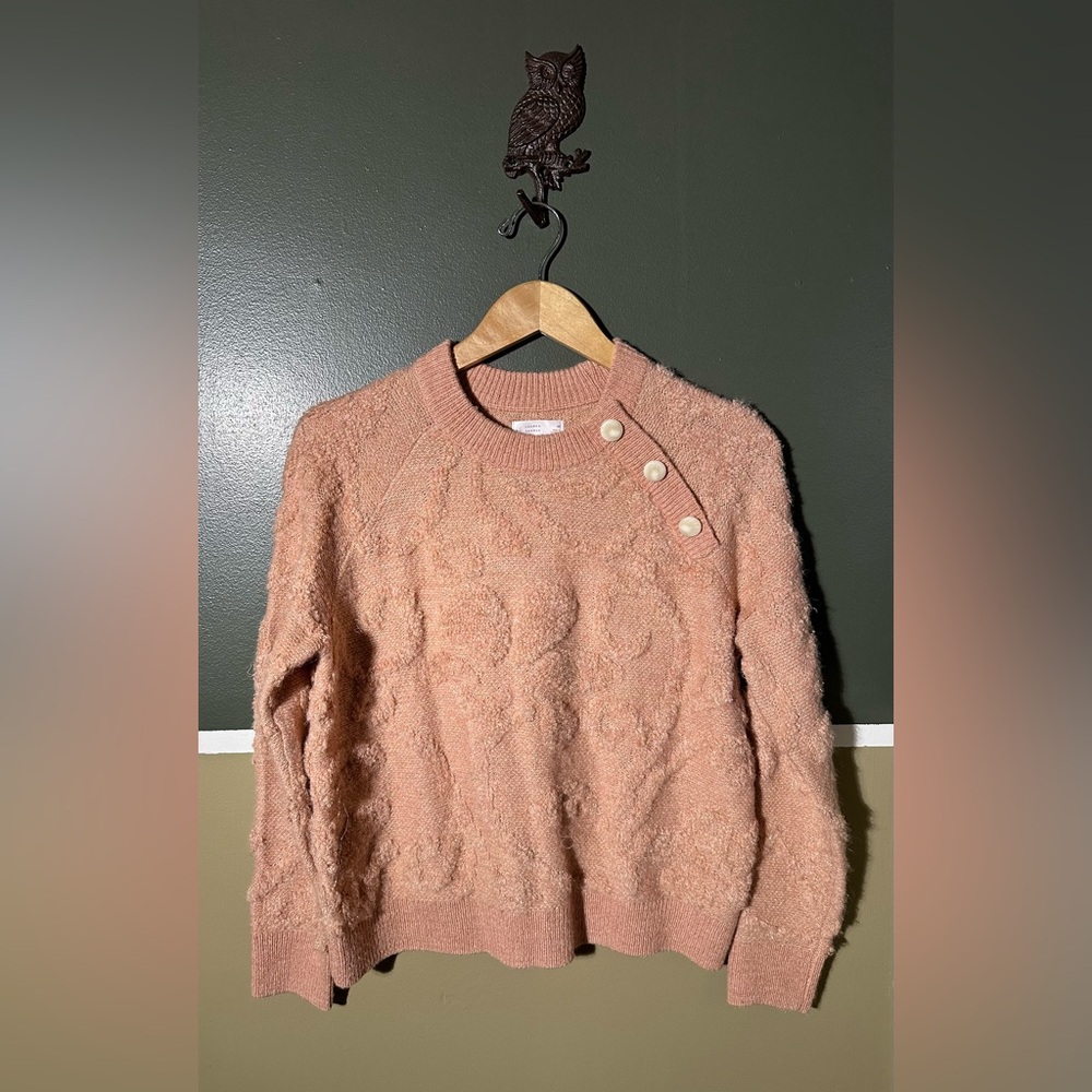 LC Lauren Conrad Blush Sweater with Button Accents